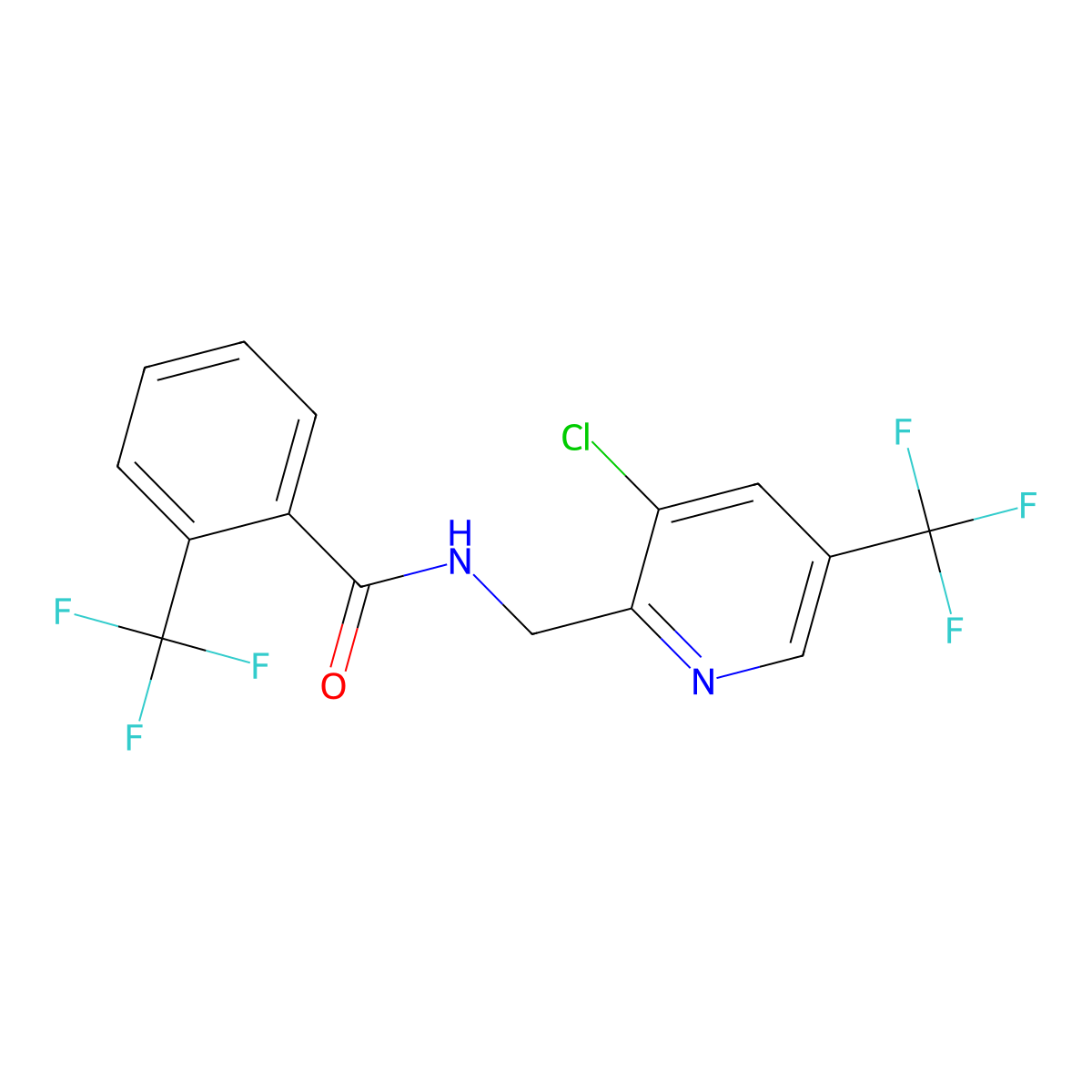 N-{[3-chloro-5-(trifluoromethyl)pyridin-2-yl]methyl}-2-(trifluoromethyl)benzamide molecular structure, CAS 239109-95-6