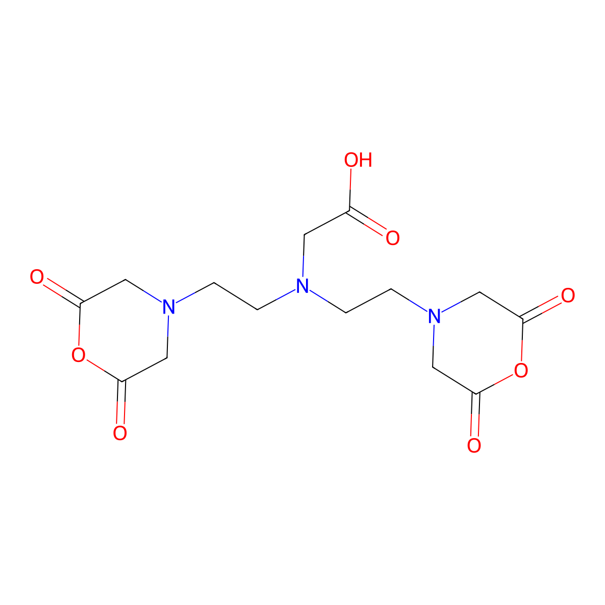 DTPA dianhydride molecular structure, CAS 23911-26-4