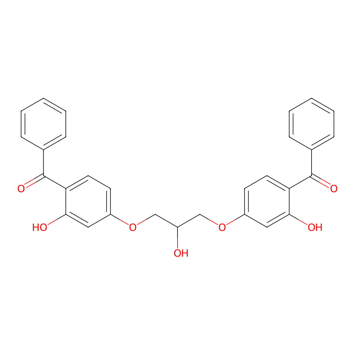 2,2''-Dihydroxy-4,4''-(2-hydroxy-propane-1,3-diyldioxy)dibenzophenone molecular structure, CAS 23911-85-5