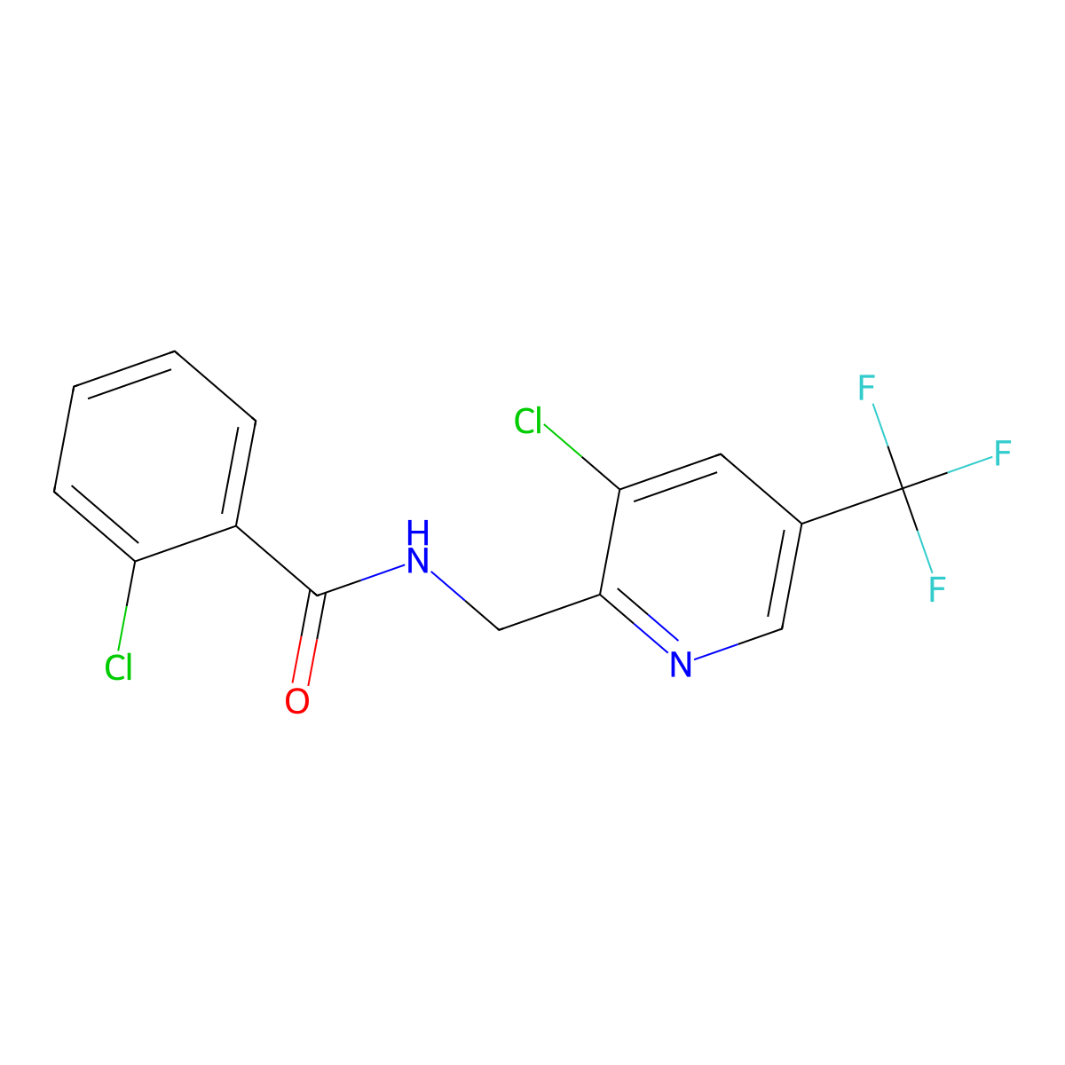 2-chloro-N-{[3-chloro-5-(trifluoromethyl)-2-pyridinyl]methyl}benzenecarboxamide molecular structure, CAS 239110-17-9