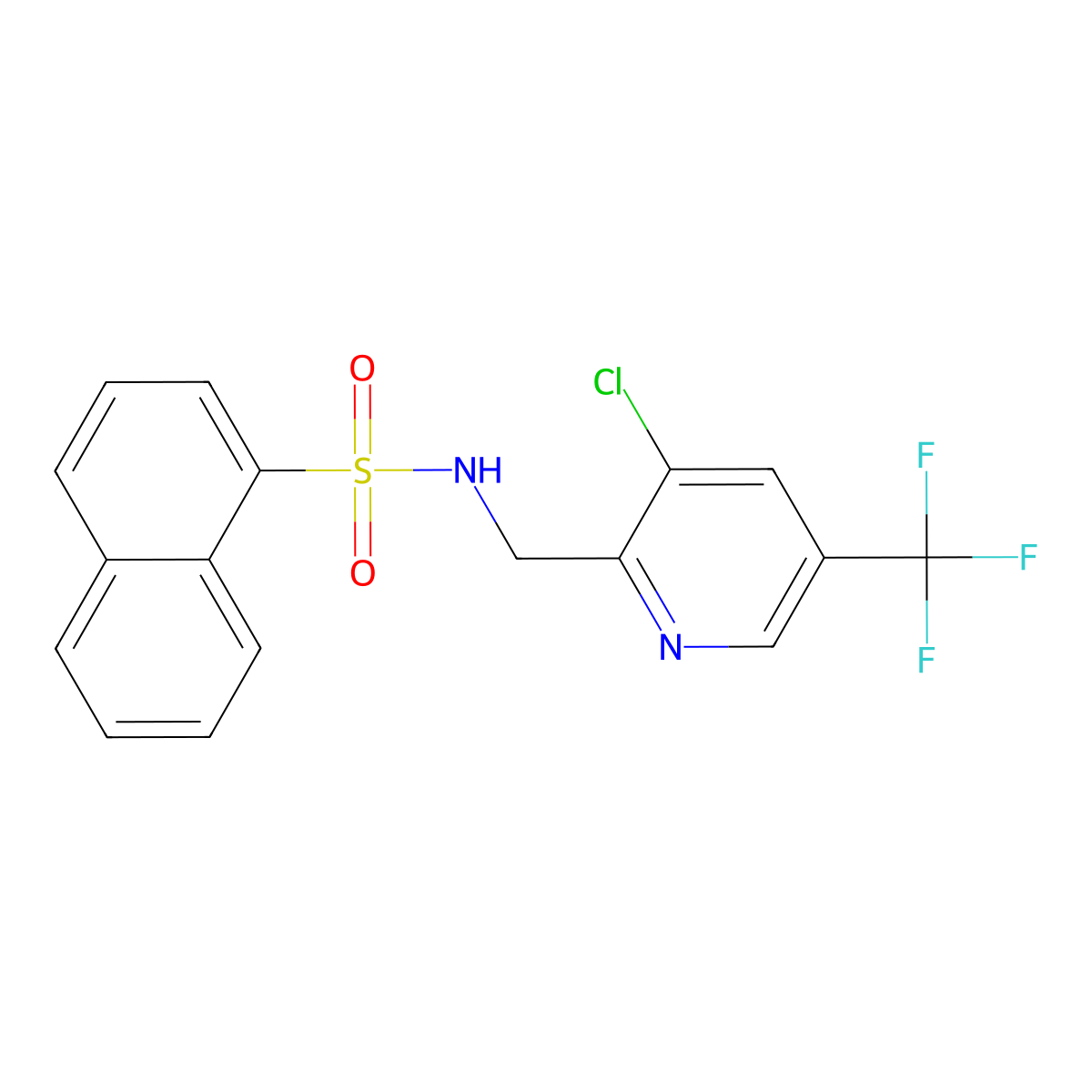 N-{[3-chloro-5-(trifluoromethyl)pyridin-2-yl]methyl}naphthalene-1-sulfonamide molecular structure, CAS 239112-32-4