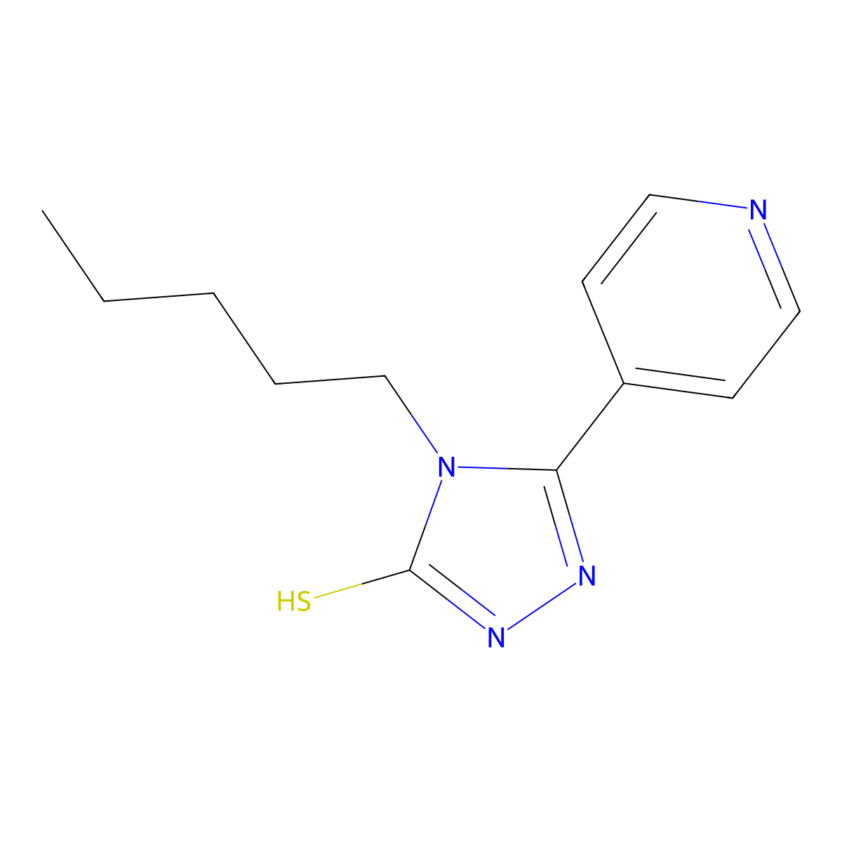 4-pentyl-5-(pyridin-4-yl)-4H-1,2,4-triazole-3-thiol molecular structure, CAS 239118-94-6