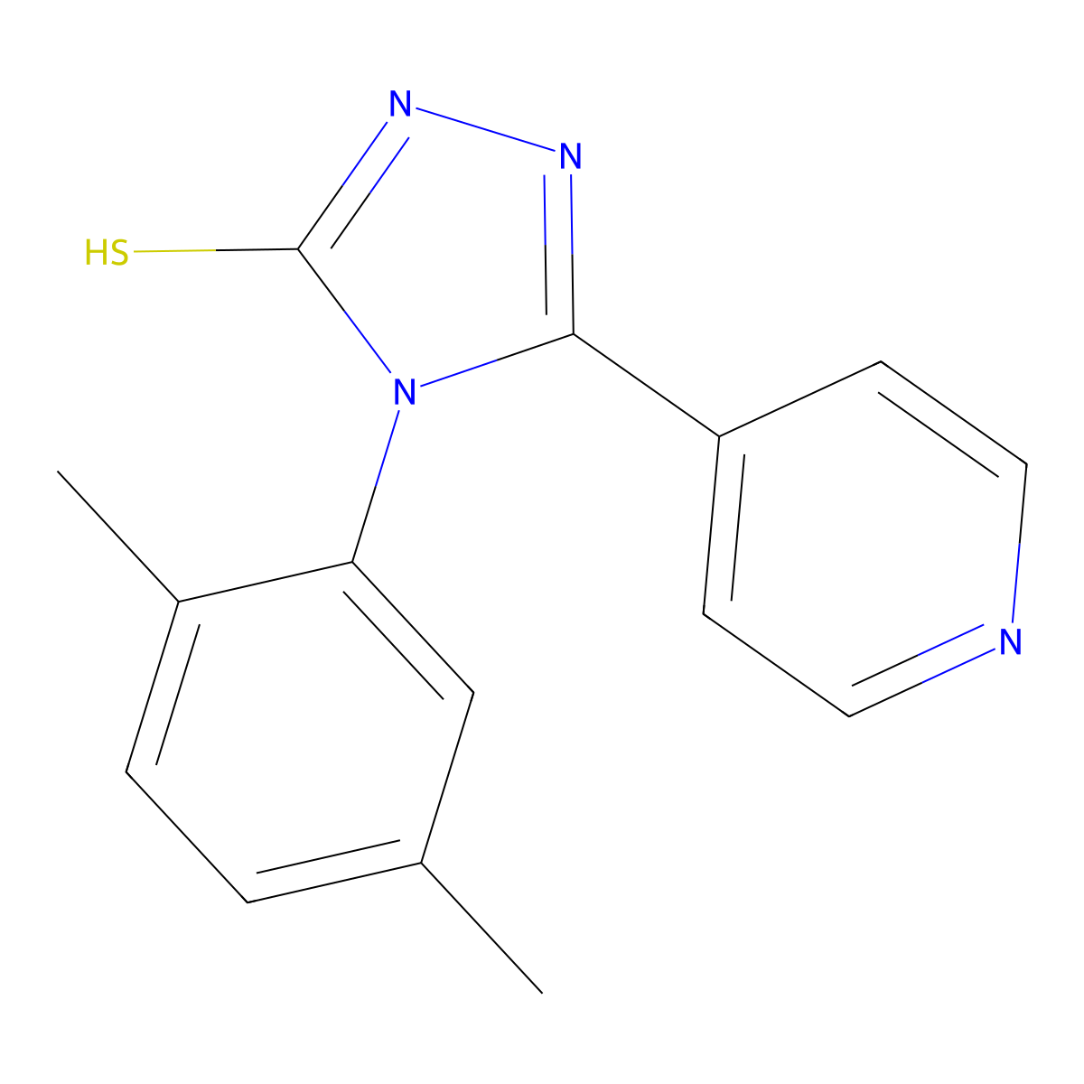 4-(2,5-dimethylphenyl)-3-pyridin-4-yl-1H-1,2,4-triazole-5-thione molecular structure, CAS 239119-00-7