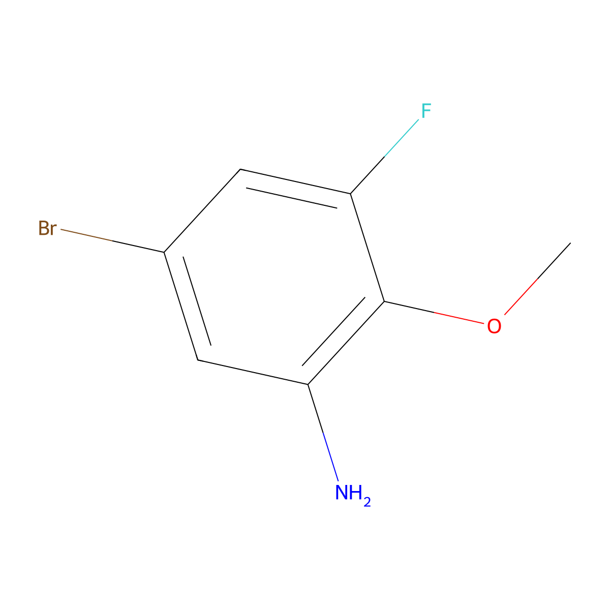 5-Bromo-3-fluoro-2-methoxyaniline molecular structure, CAS 239122-51-1
