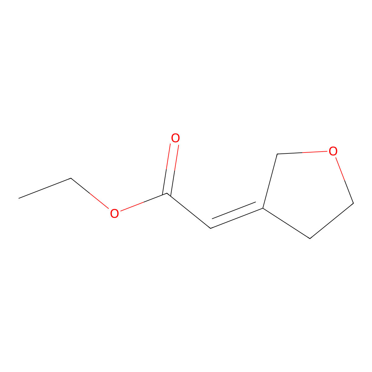 Tetrahydrofuran-3-ylideneacetic acid ethyl ester molecular structure, CAS 239127-73-2