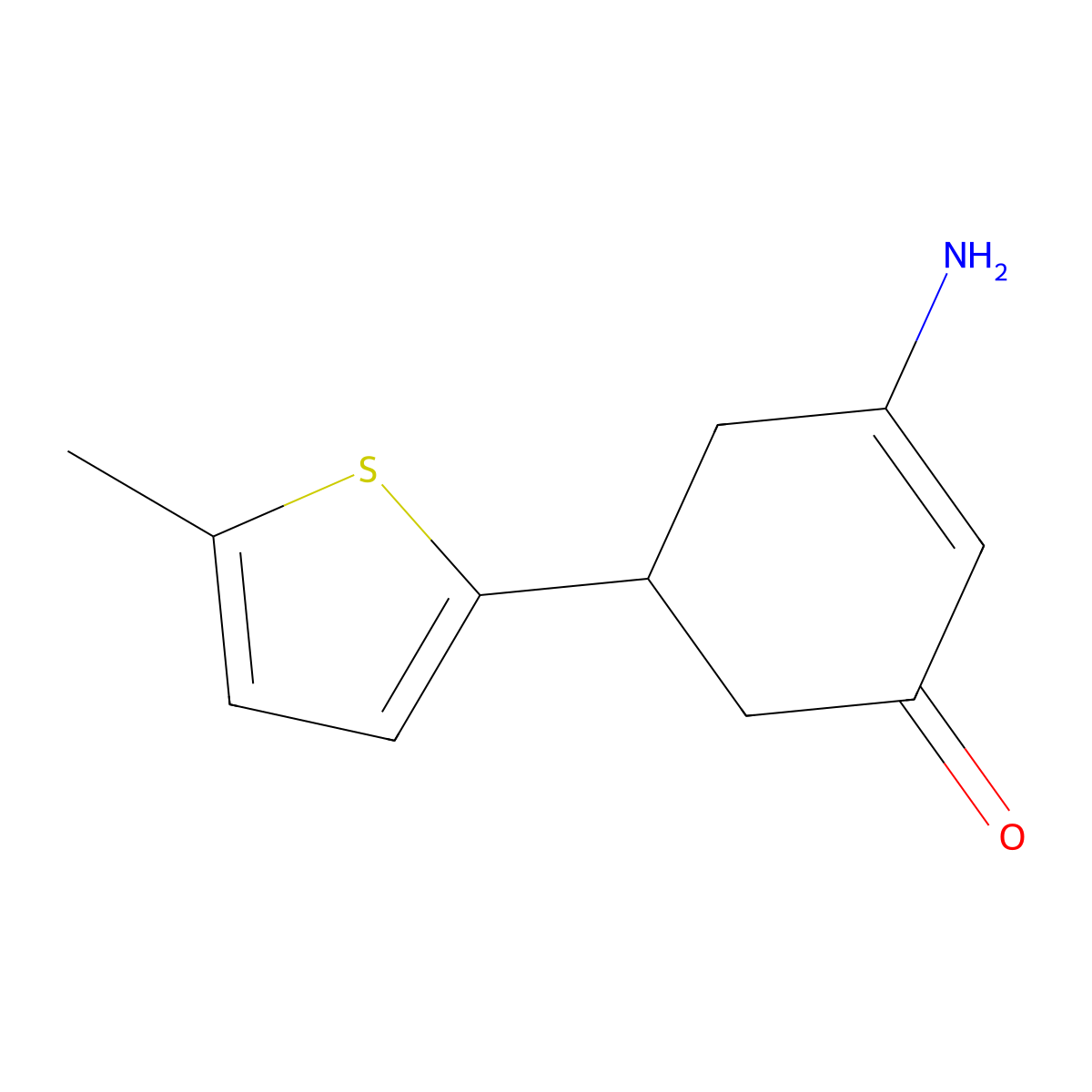 3-Amino-5-(5-methyl-2-thienyl)cyclohex-2-en-1-one molecular structure, CAS 239130-97-3