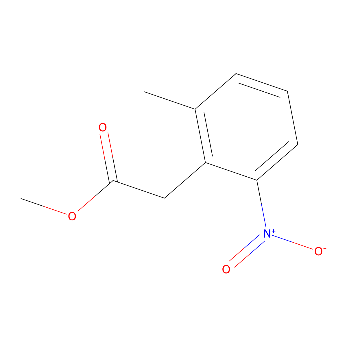 Methyl 2-(2-methyl-6-nitrophenyl)acetate molecular structure, CAS 23914-04-7