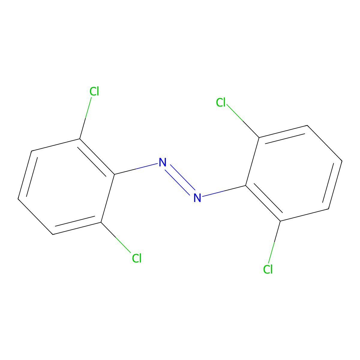 (E)-1,2-Bis(2,6-dichlorophenyl)diazene molecular structure, CAS 23914-40-1