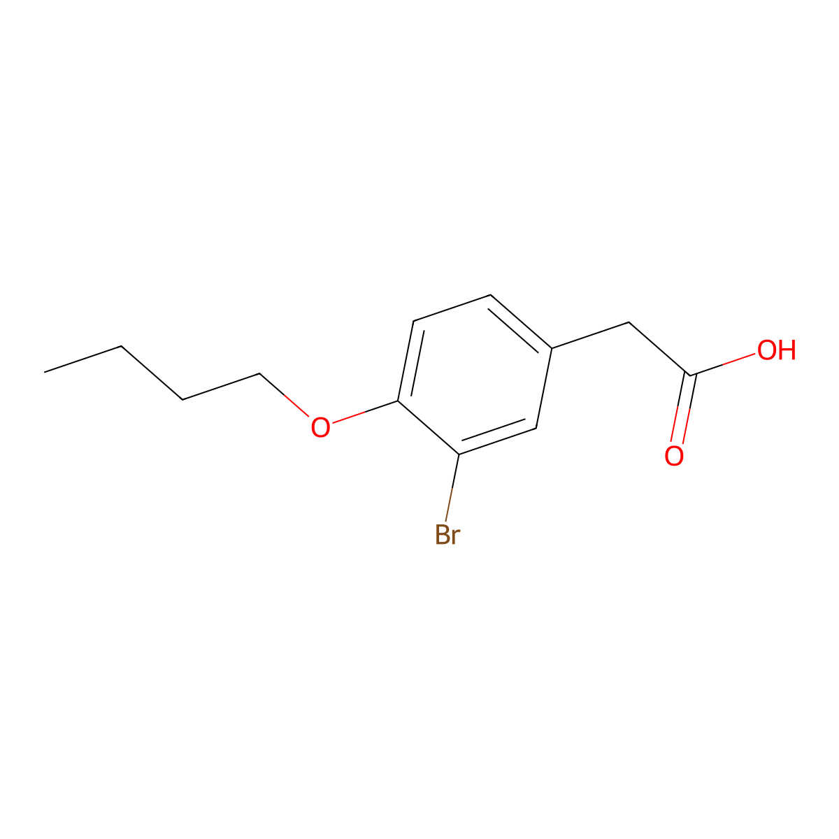 3-Bromo-4-butoxyphenylacetic Acid molecular structure, CAS 23914-82-1