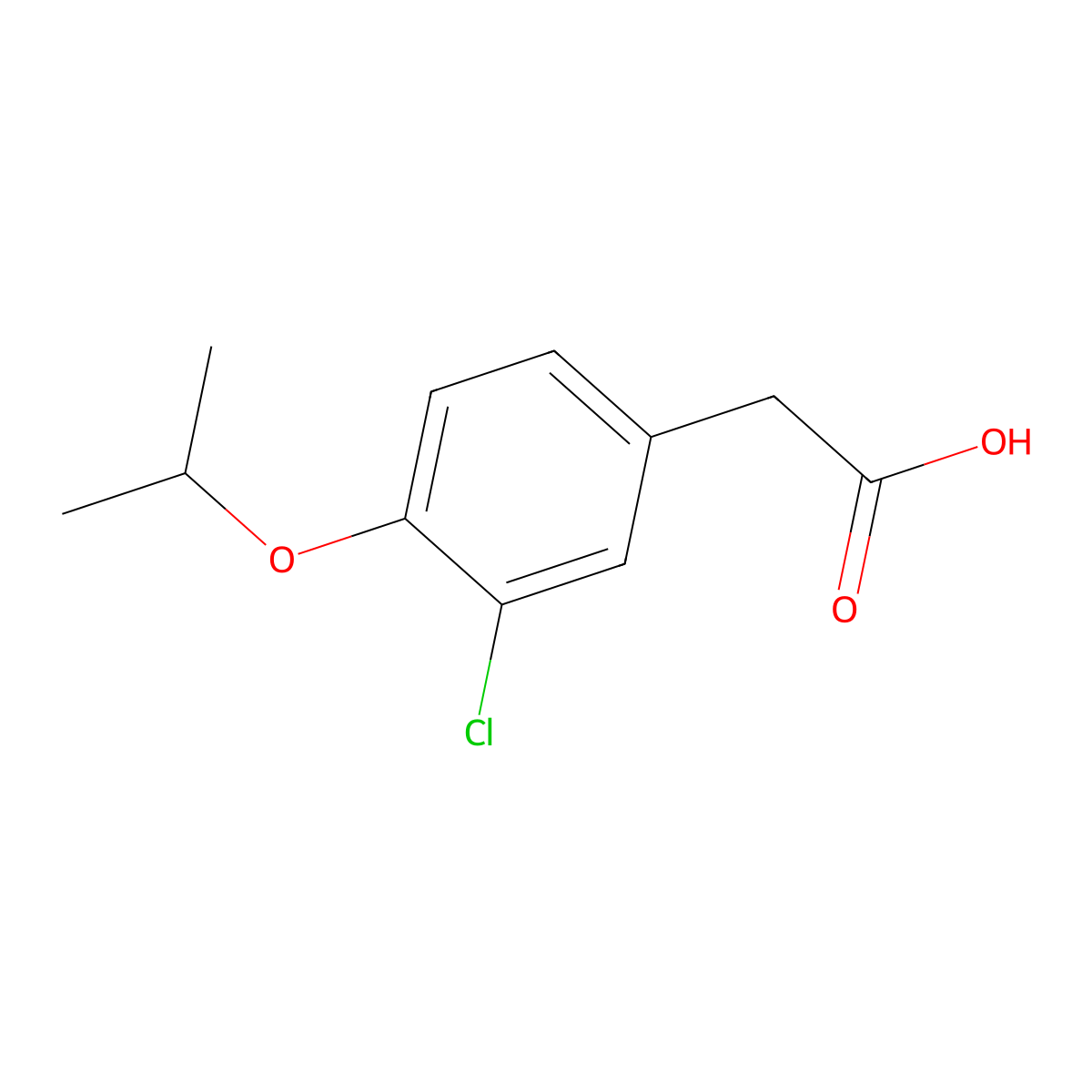 4-Isopropoxy-3-chlorophenylacetic acid molecular structure, CAS 23914-90-1