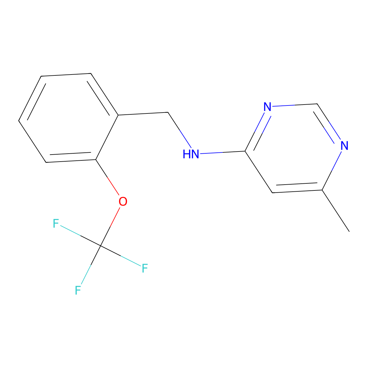 6-methyl-N-{[2-(trifluoromethoxy)phenyl]methyl}pyrimidin-4-amine molecular structure, CAS 2391432-97-4