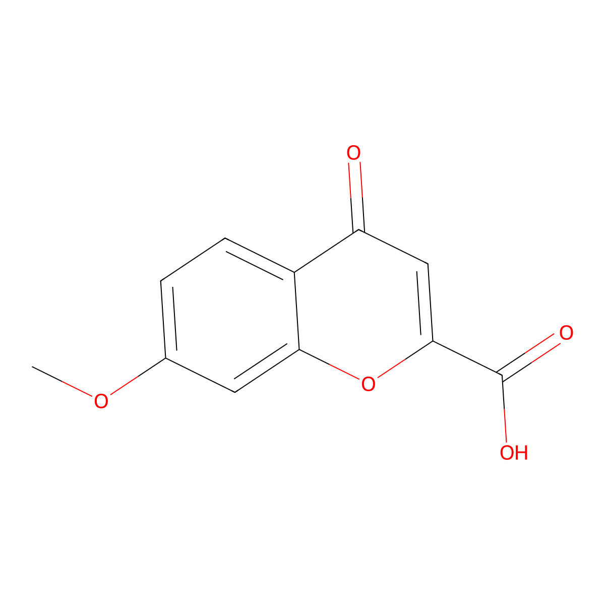 7-methoxy-4-oxo-4H-chromene-2-carboxylic acid molecular structure, CAS 23915-78-8