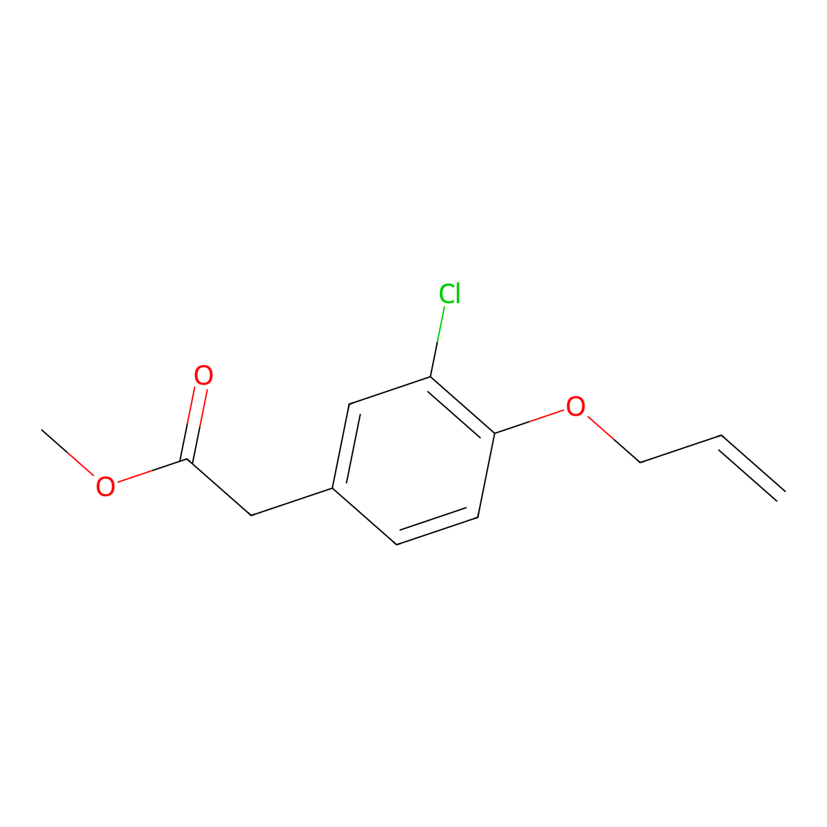 Methyl 2-(3-chloro-4-prop-2-enoxyphenyl)acetate molecular structure, CAS 23918-07-2