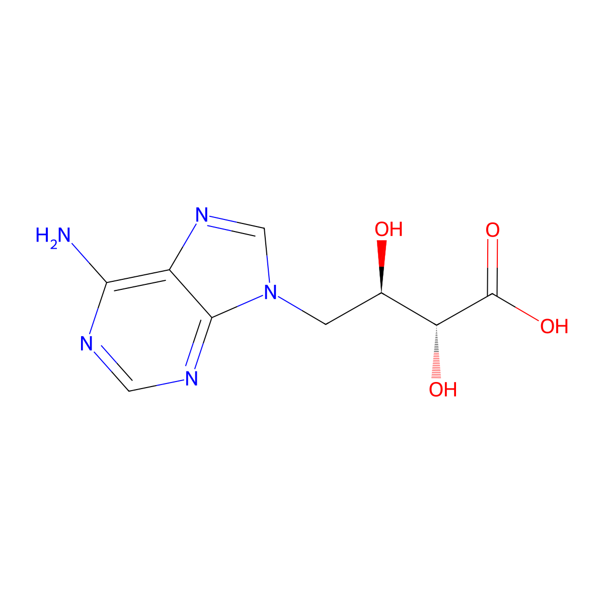 Eritadenine molecular structure, CAS 23918-98-1