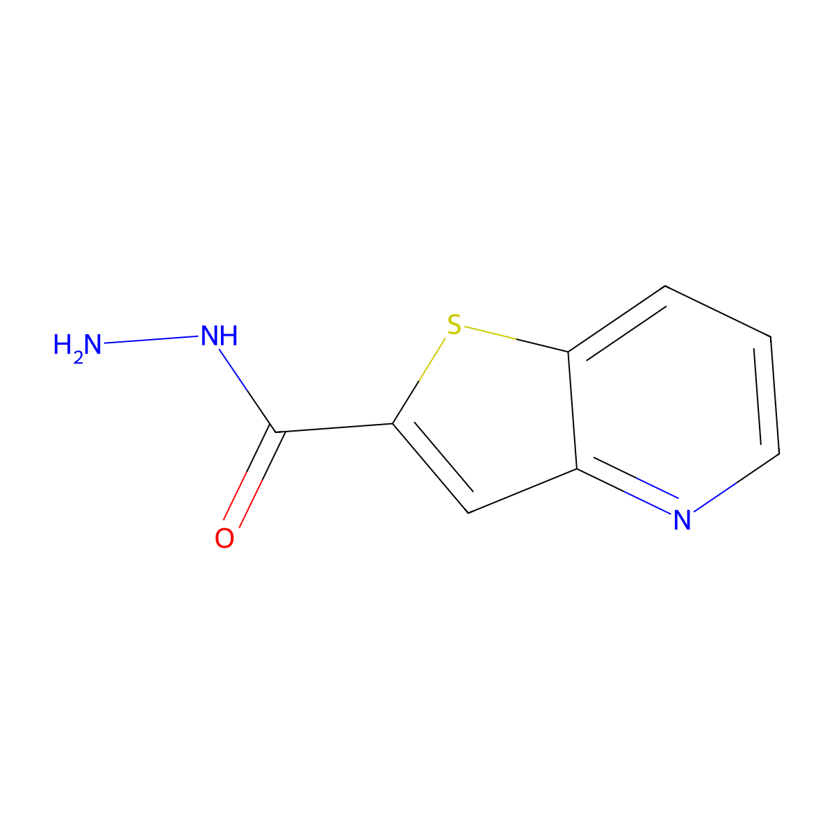 Thieno[3,2-b]pyridine-2-carbohydrazide molecular structure, CAS 2391987-05-4