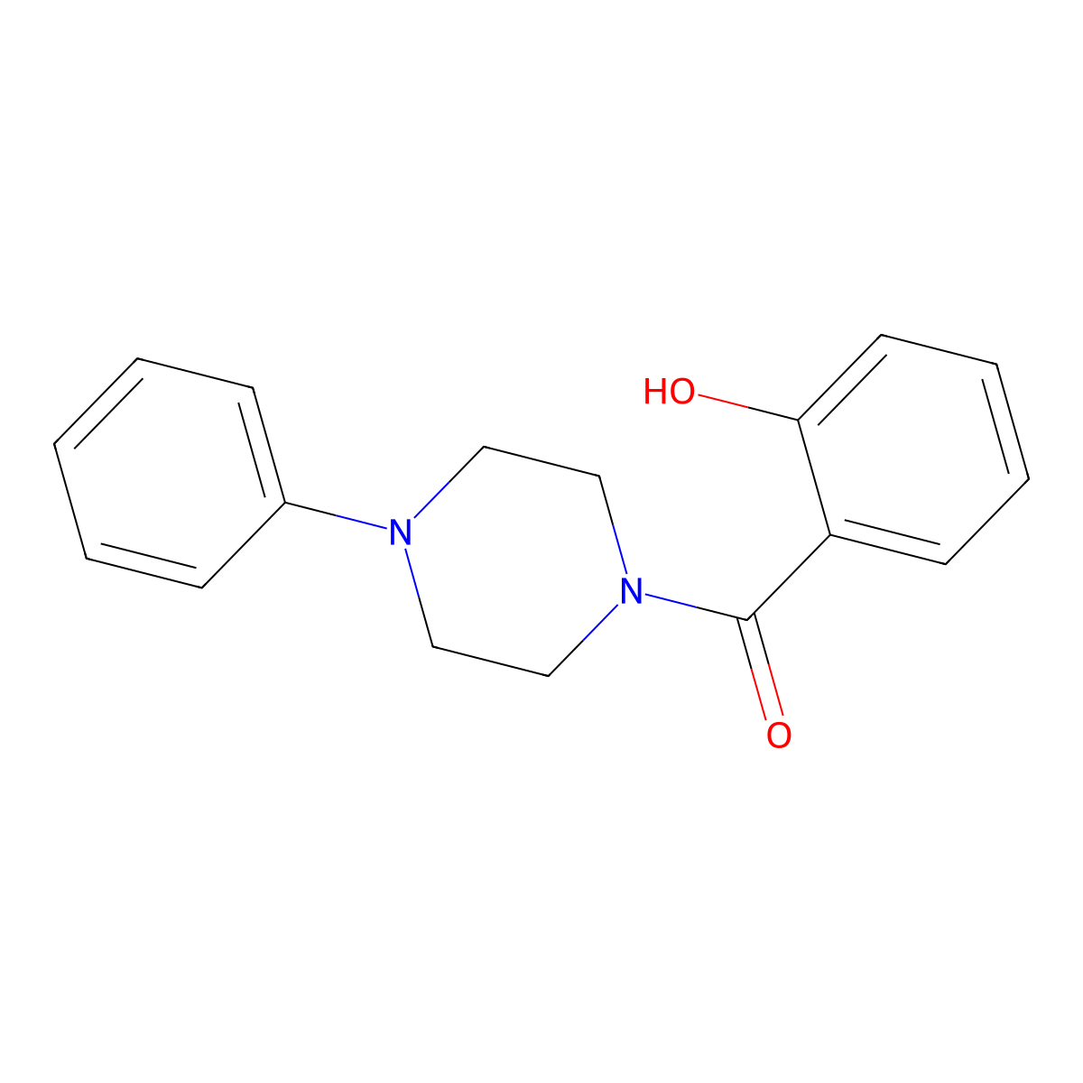 2-[(4-Phenylpiperazin-1-yl)carbonyl]phenol molecular structure, CAS 2392-46-3