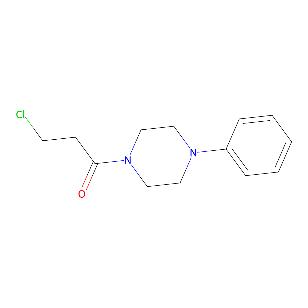 3-Chloro-1-(4-phenylpiperazin-1-yl)propan-1-one molecular structure, CAS 2392-47-4