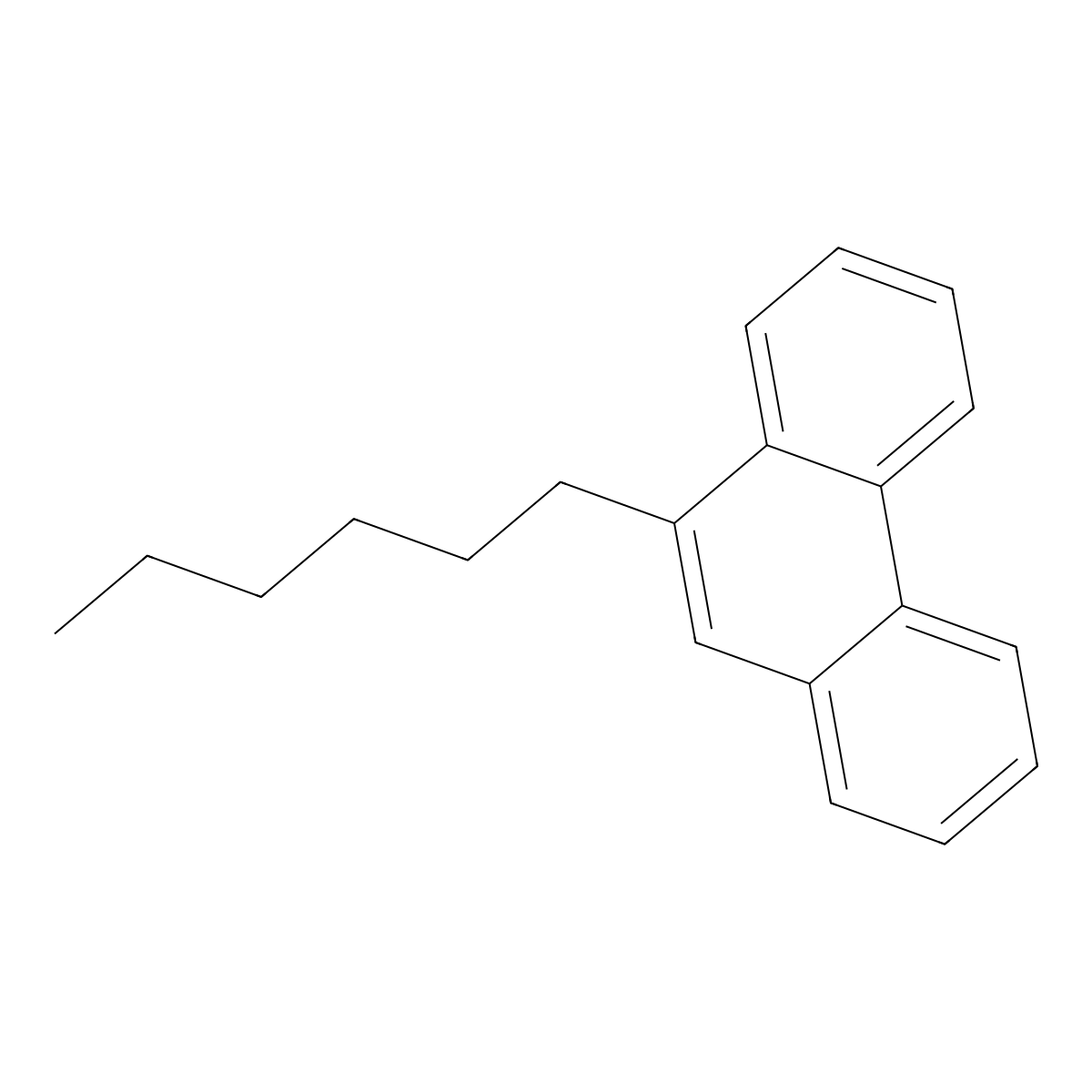 9-Hexylphenanthrene molecular structure, CAS 23921-09-7