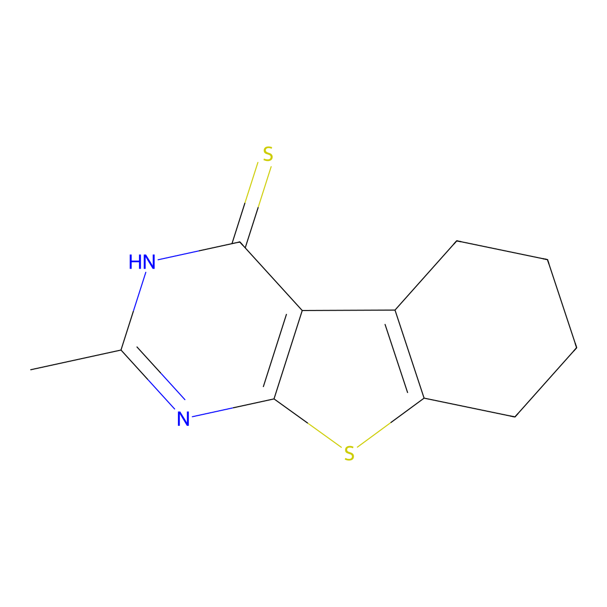 2-Methyl-5,6,7,8-tetrahydro[1]benzothieno[2,3-d]pyrimidine-4-thiol molecular structure, CAS 23922-04-5