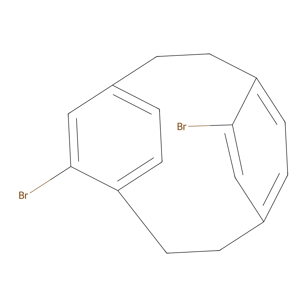 5,11-Dibromotricyclo[8.2.2.24,7]hexadeca-1(12),4,6,10,13,15-hexaene [ molecular structure, CAS 23927-40-4