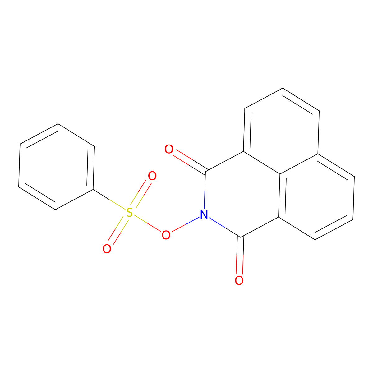 Benzenesulfonic acid 1,3-dioxo-1H,3H-benzo[de]isoquinolin-2-yl ester molecular structure, CAS 23928-87-2