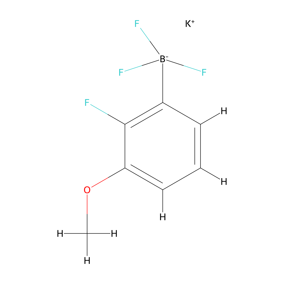 Potassium trifluoro(2-fluoro-3-methoxyphenyl)boranuide molecular structure, CAS 2392907-89-8