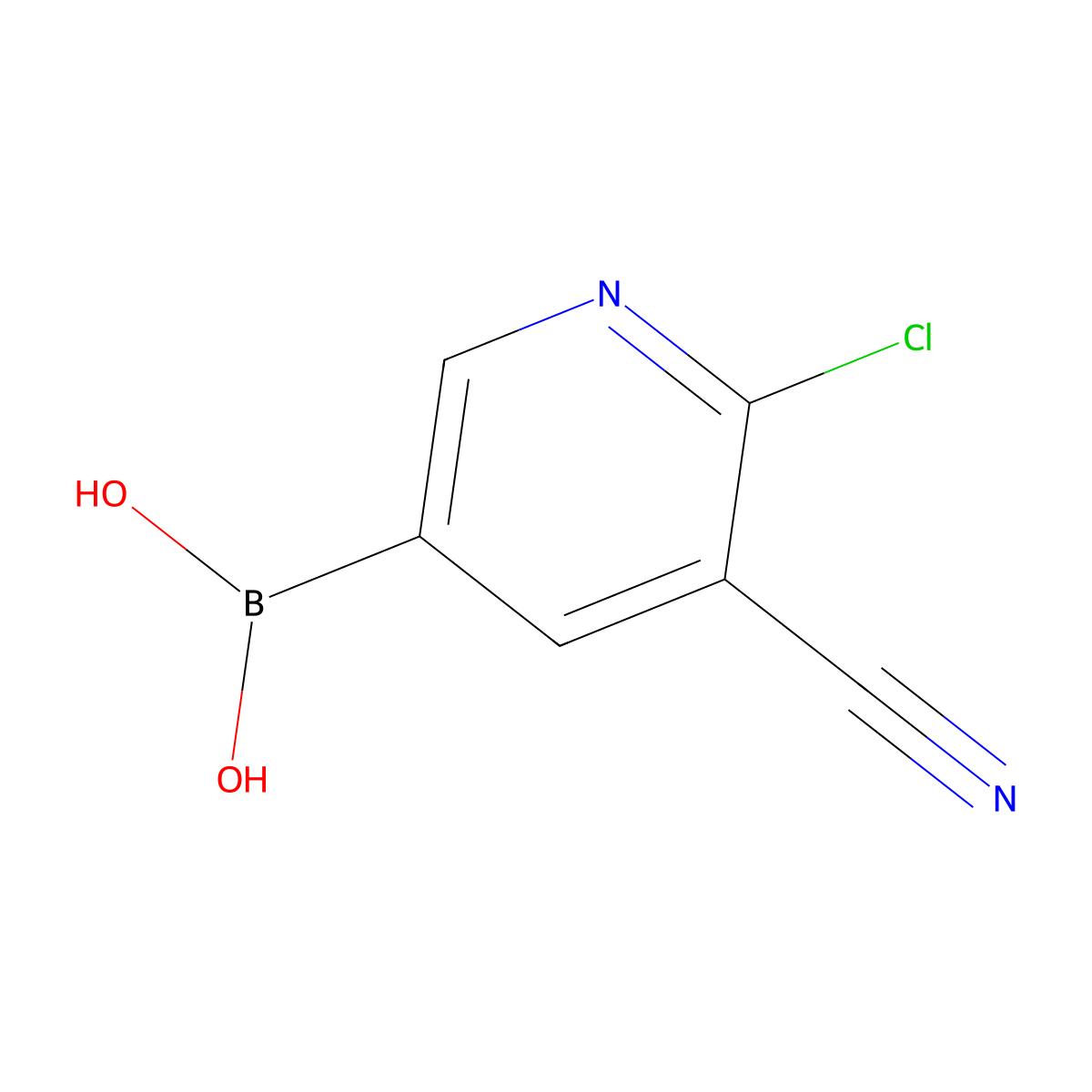 (6-Chloro-5-cyanopyridin-3-yl)boronic acid molecular structure, CAS 2392927-79-4