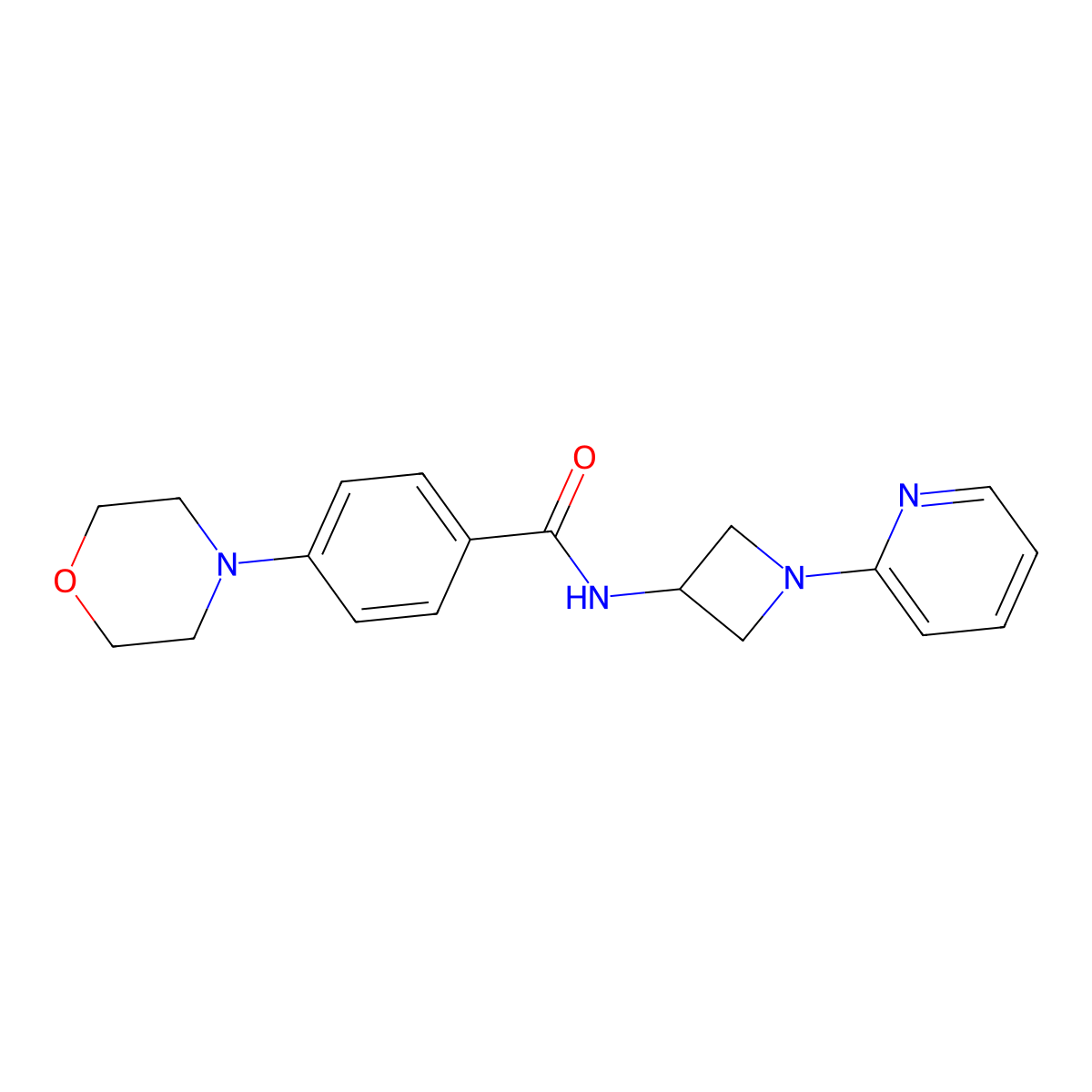 4-(morpholin-4-yl)-N-[1-(pyridin-2-yl)azetidin-3-yl]benzamide molecular structure, CAS 2392953-30-7