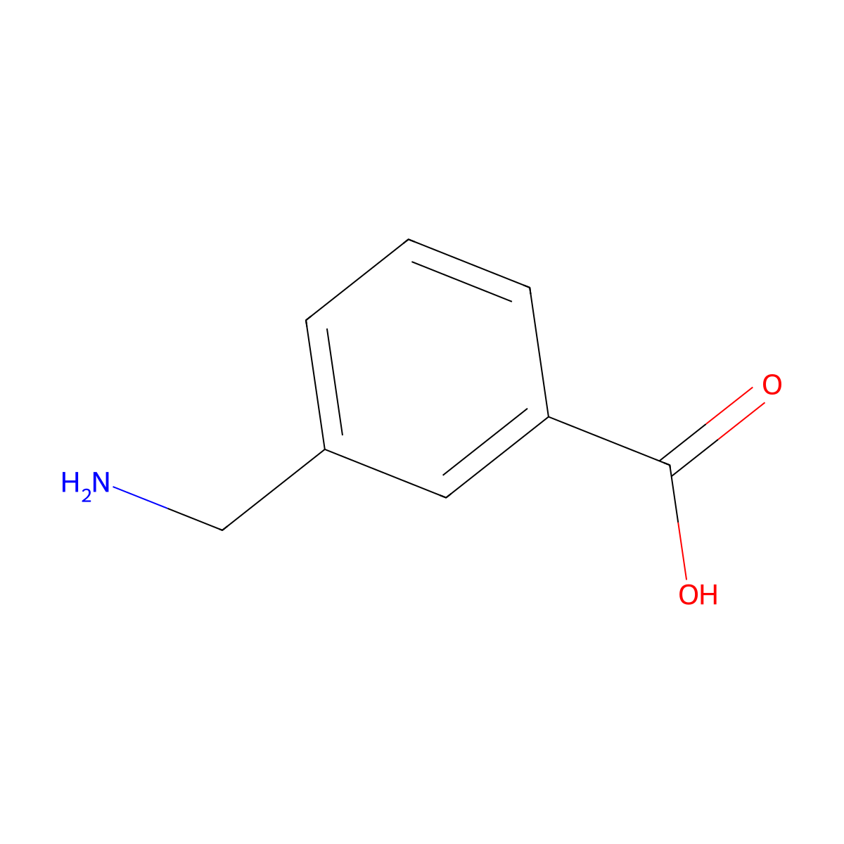 3-(Aminomethyl)benzoic acid molecular structure, CAS 2393-20-6