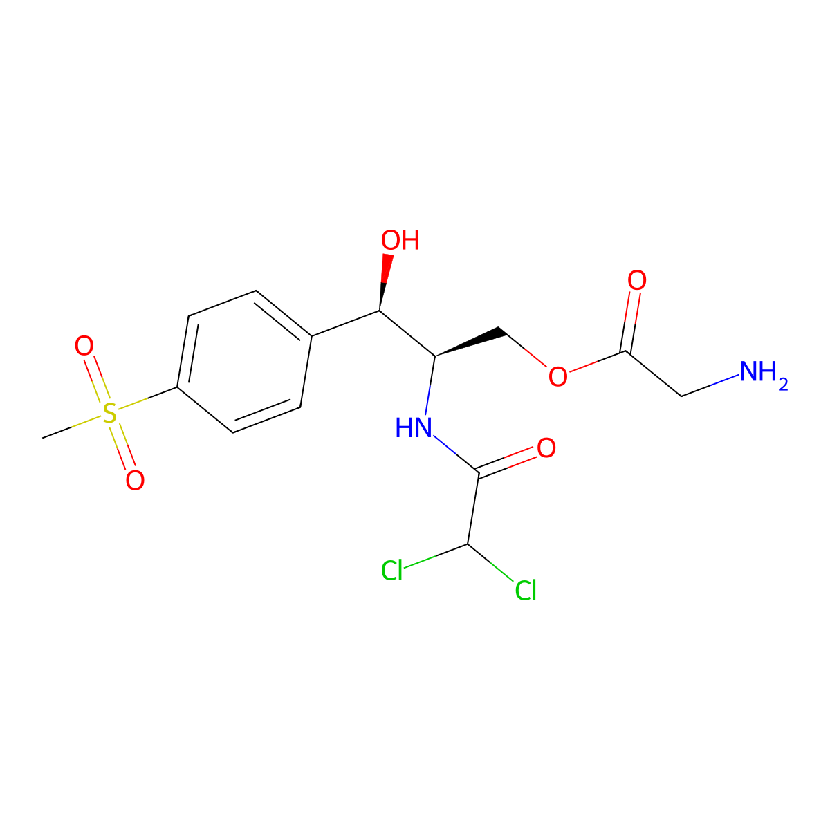 Thiamphenicol Glycinate molecular structure, CAS 2393-92-2