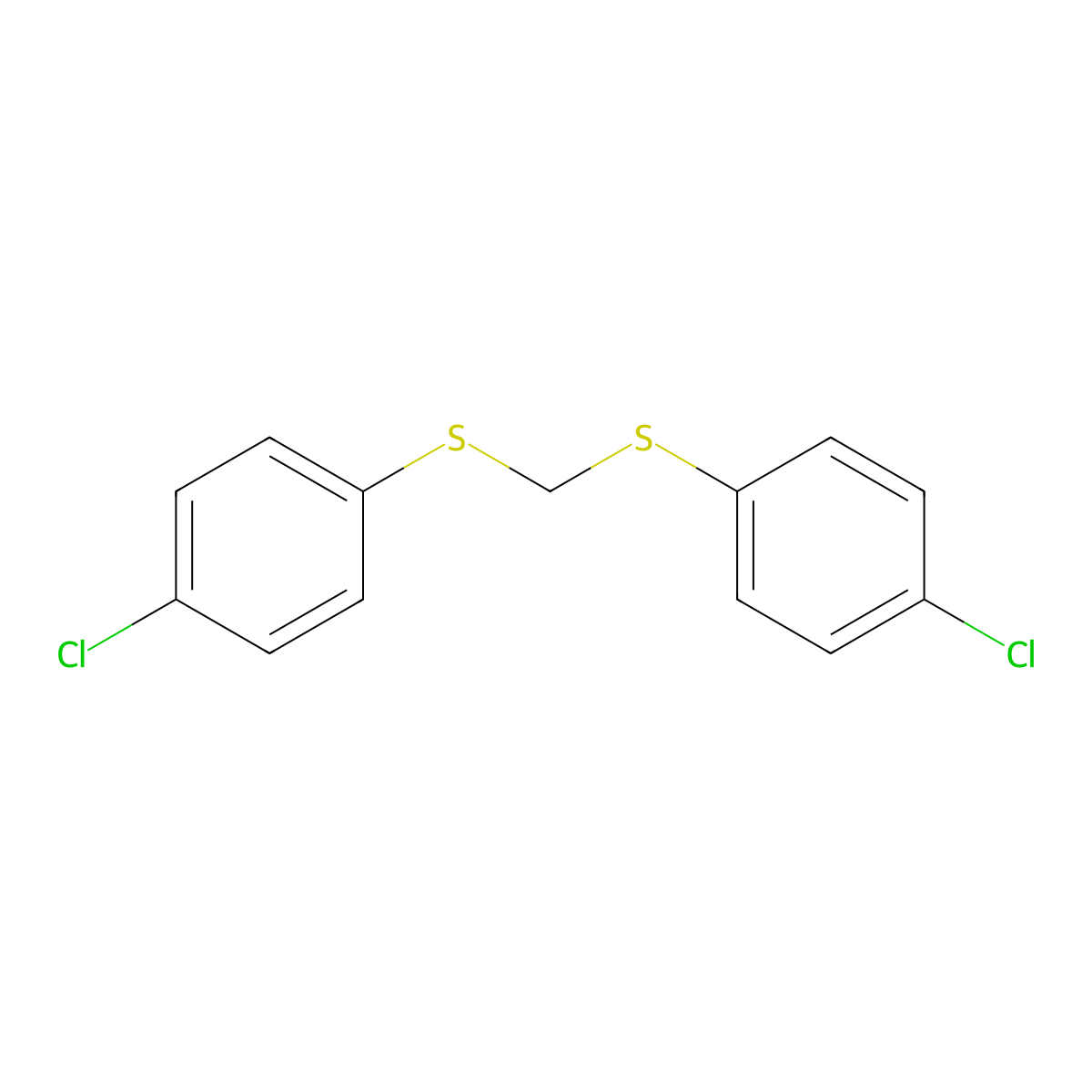Bis(4-chlorophenylthio)methane molecular structure, CAS 2393-97-7