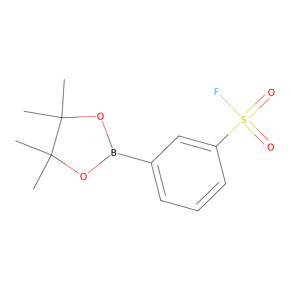 3-(Tetramethyl-1,3,2-dioxaborolan-2-yl)benzene-1-sulfonyl fluoride molecular structure, CAS 2393030-89-0