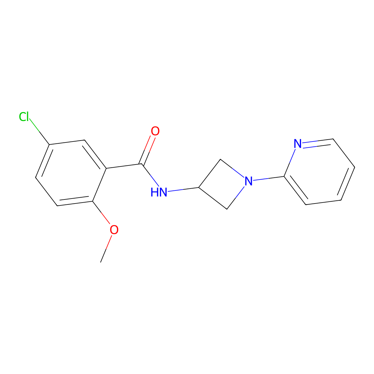 5-chloro-2-methoxy-N-[1-(pyridin-2-yl)azetidin-3-yl]benzamide molecular structure, CAS 2393091-02-4