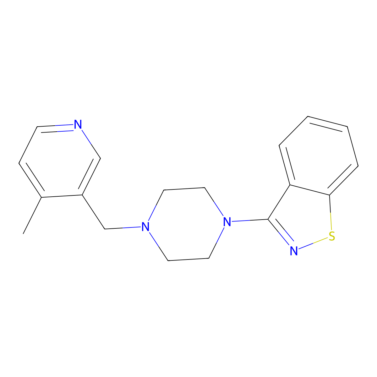 3-{4-[(4-Methylpyridin-3-yl)methyl]piperazin-1-yl}-1,2-benzothiazole molecular structure, CAS 2393185-71-0