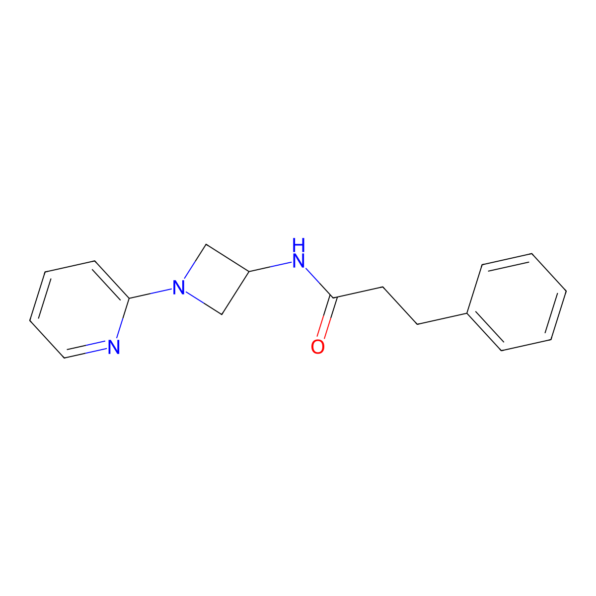 3-phenyl-N-[1-(pyridin-2-yl)azetidin-3-yl]propanamide molecular structure, CAS 2393240-29-2