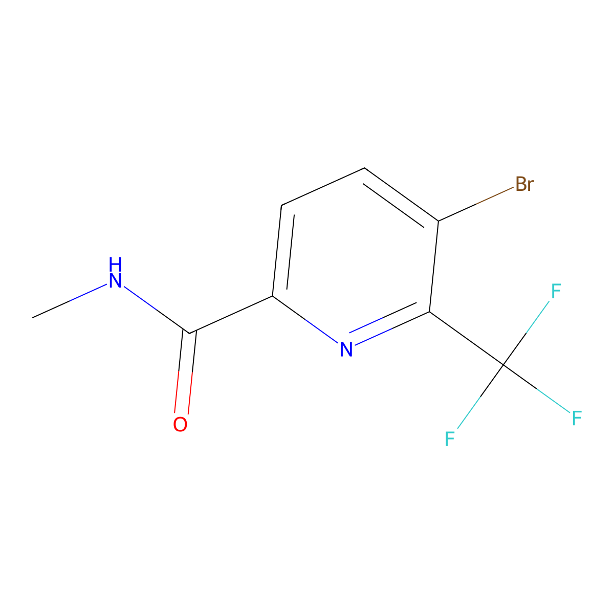 5-Bromo-N-methyl-6-(trifluoromethyl)picolinamide molecular structure, CAS 2393257-81-1