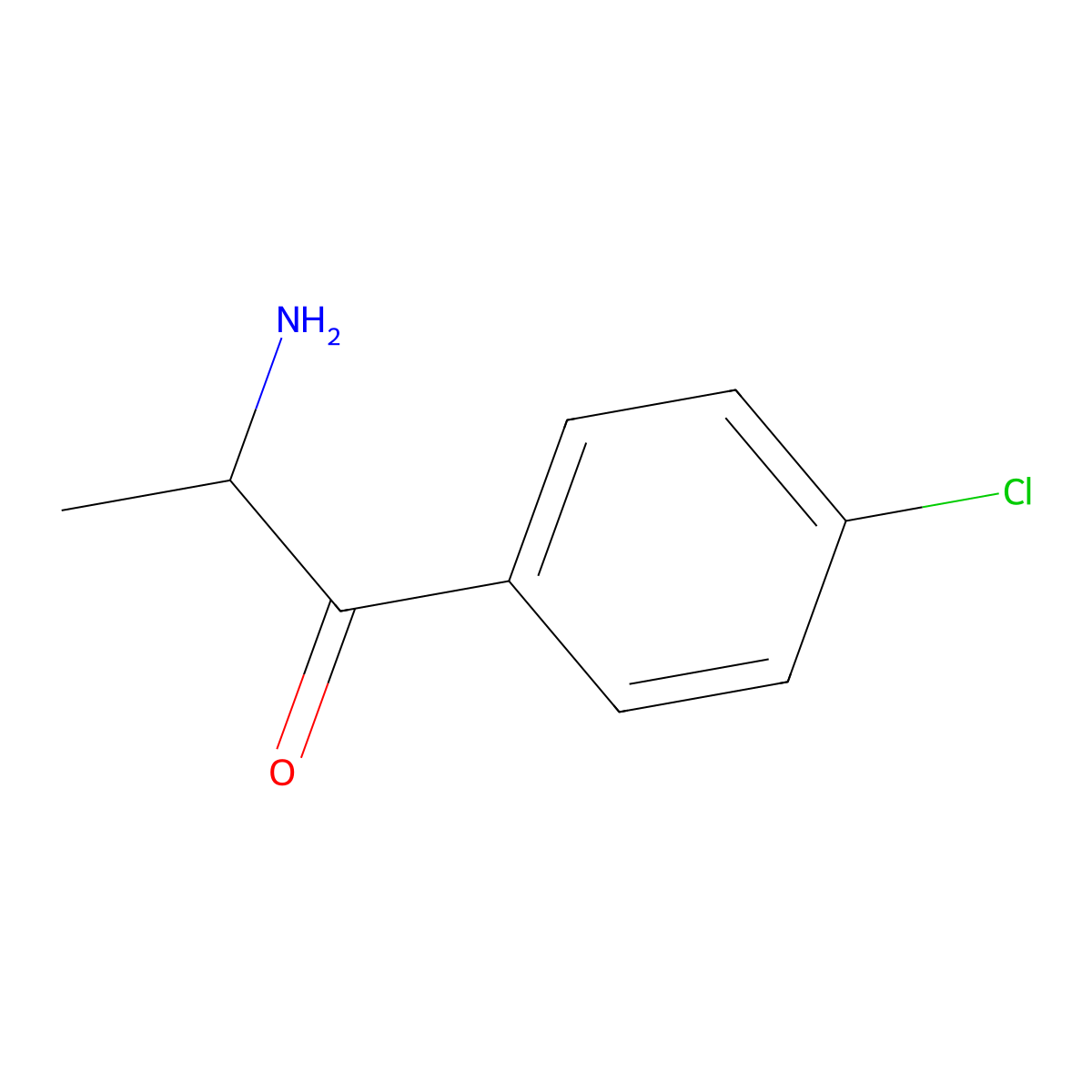 2-Amino-1-(4-chlorophenyl)propan-1-one molecular structure, CAS 23933-82-6