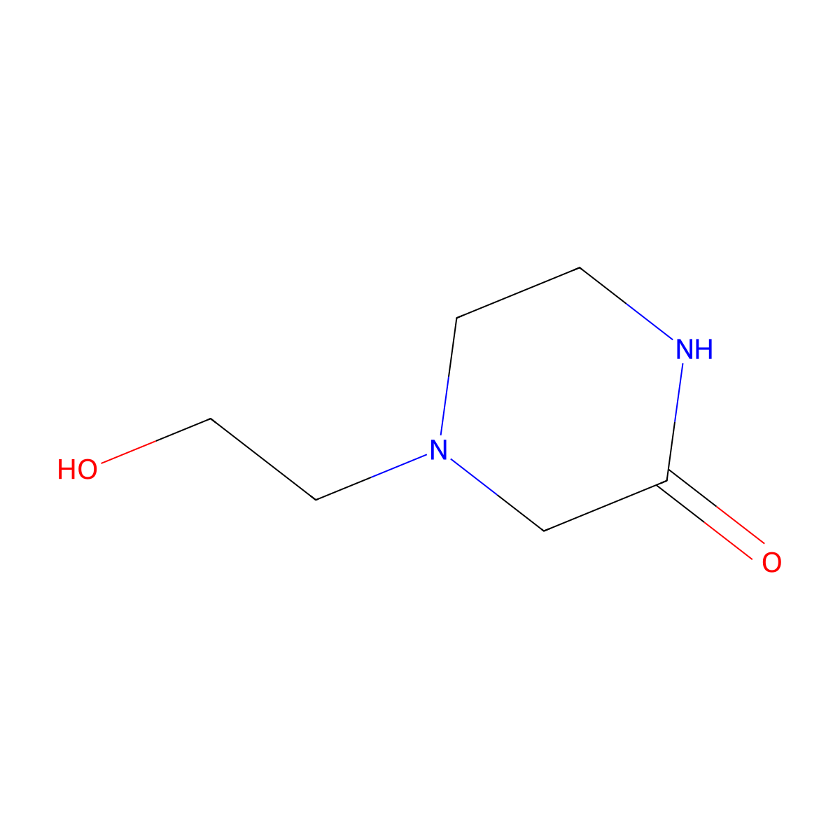 2-Piperazinone, 4-(2-hydroxyethyl)- molecular structure, CAS 23936-04-1