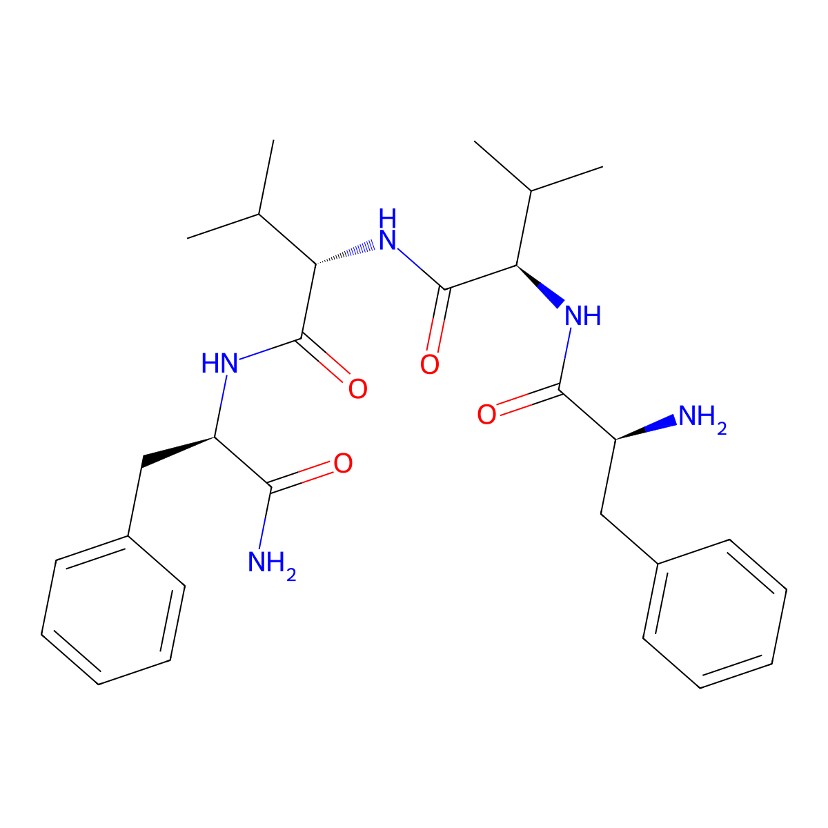 L-phenylalanyl-D-valyl-L-valyl-D-phenylalaninamide molecular structure, CAS 2393866-02-7