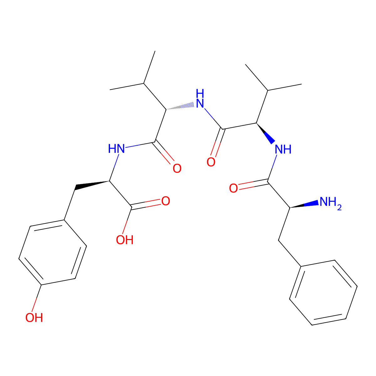 L-Phenylalanyl-D-valyl-L-valyl-D-tyrosine molecular structure, CAS 2393866-06-1