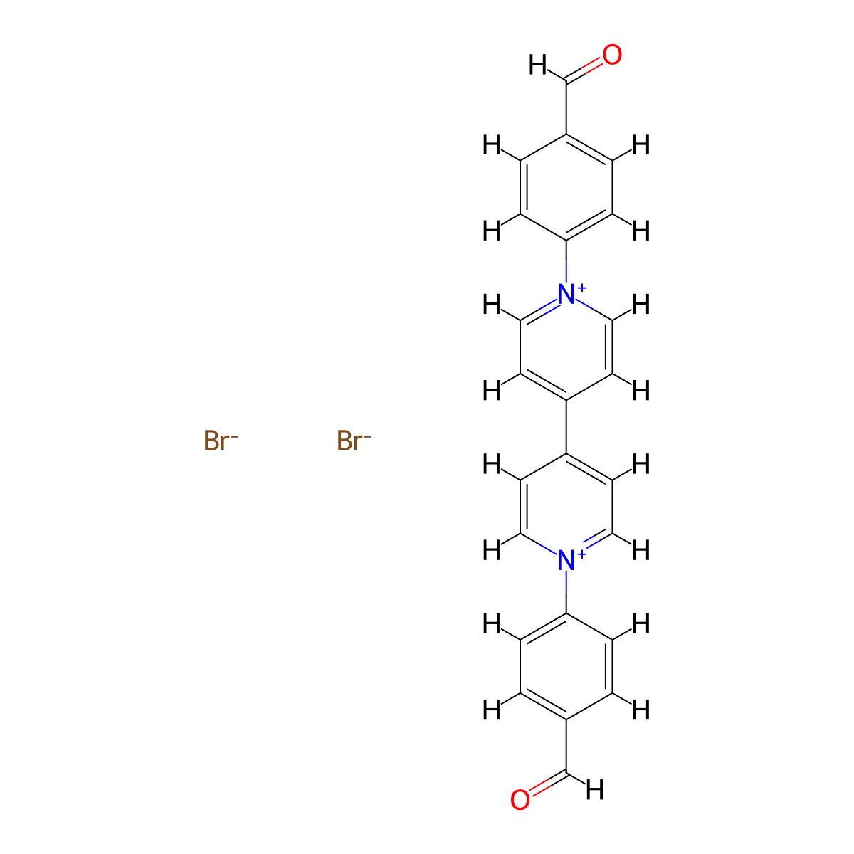 1,1'-Bis(4-formylphenyl)-[4,4'-bipyridine]-1,1'-diium bromide molecular structure, CAS 2393907-39-4