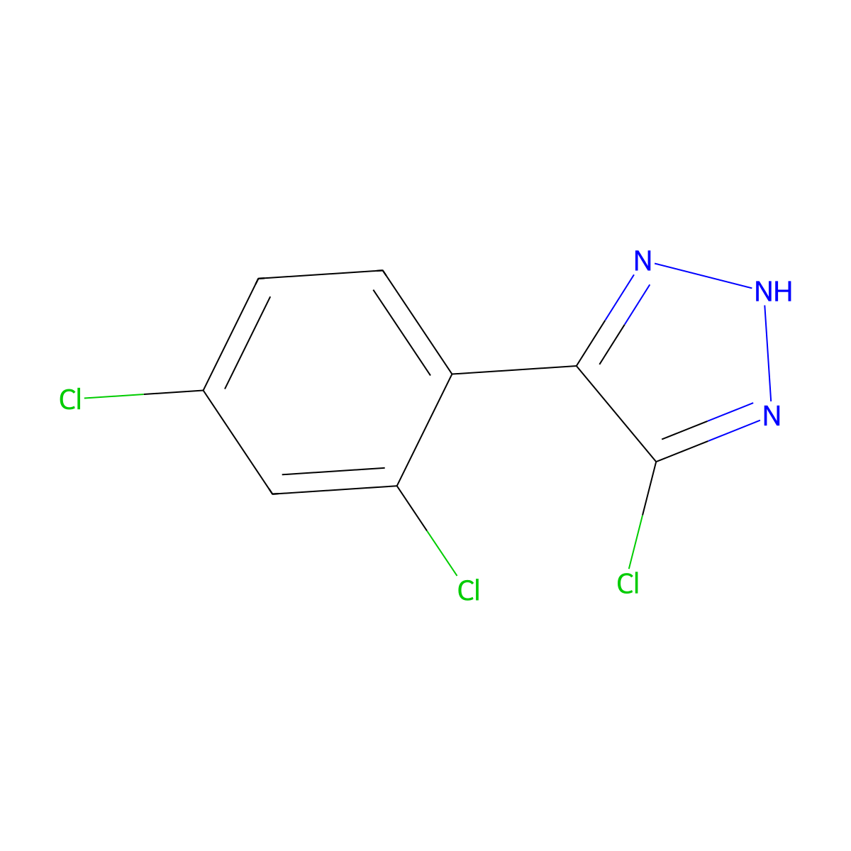 4-chloro-5-(2,4-dichlorophenyl)-2H-1,2,3-triazole molecular structure, CAS 2393920-18-6