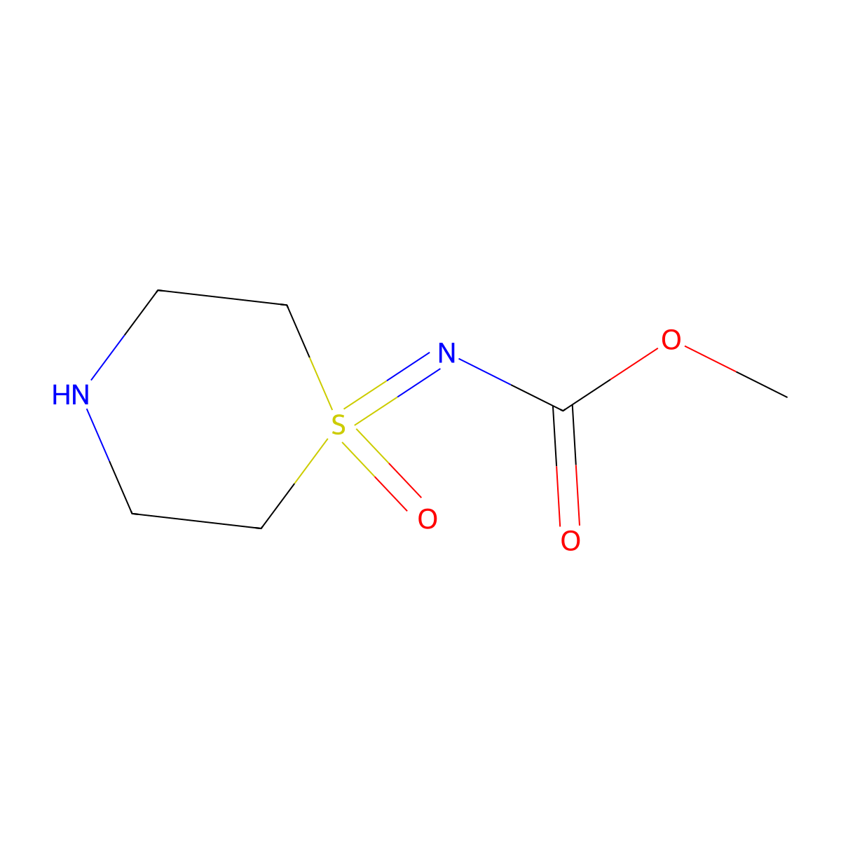 methyl N-(1-oxo-1lambda6-thiomorpholin-1-ylidene)carbamate molecular structure, CAS 2393949-37-4