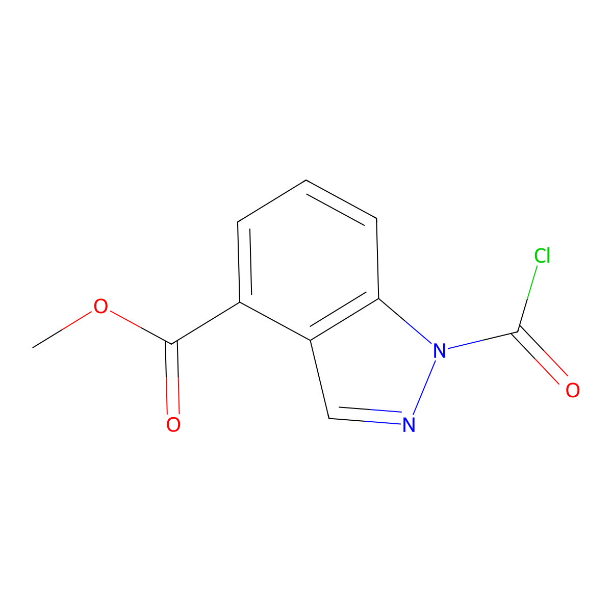 methyl1-(carbonochloridoyl)-1H-indazole-4-carboxylate molecular structure, CAS 2393977-86-9