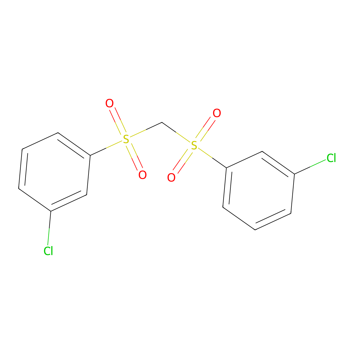 Bis(3-chlorophenylsulphonyl)methane molecular structure, CAS 2394-03-8
