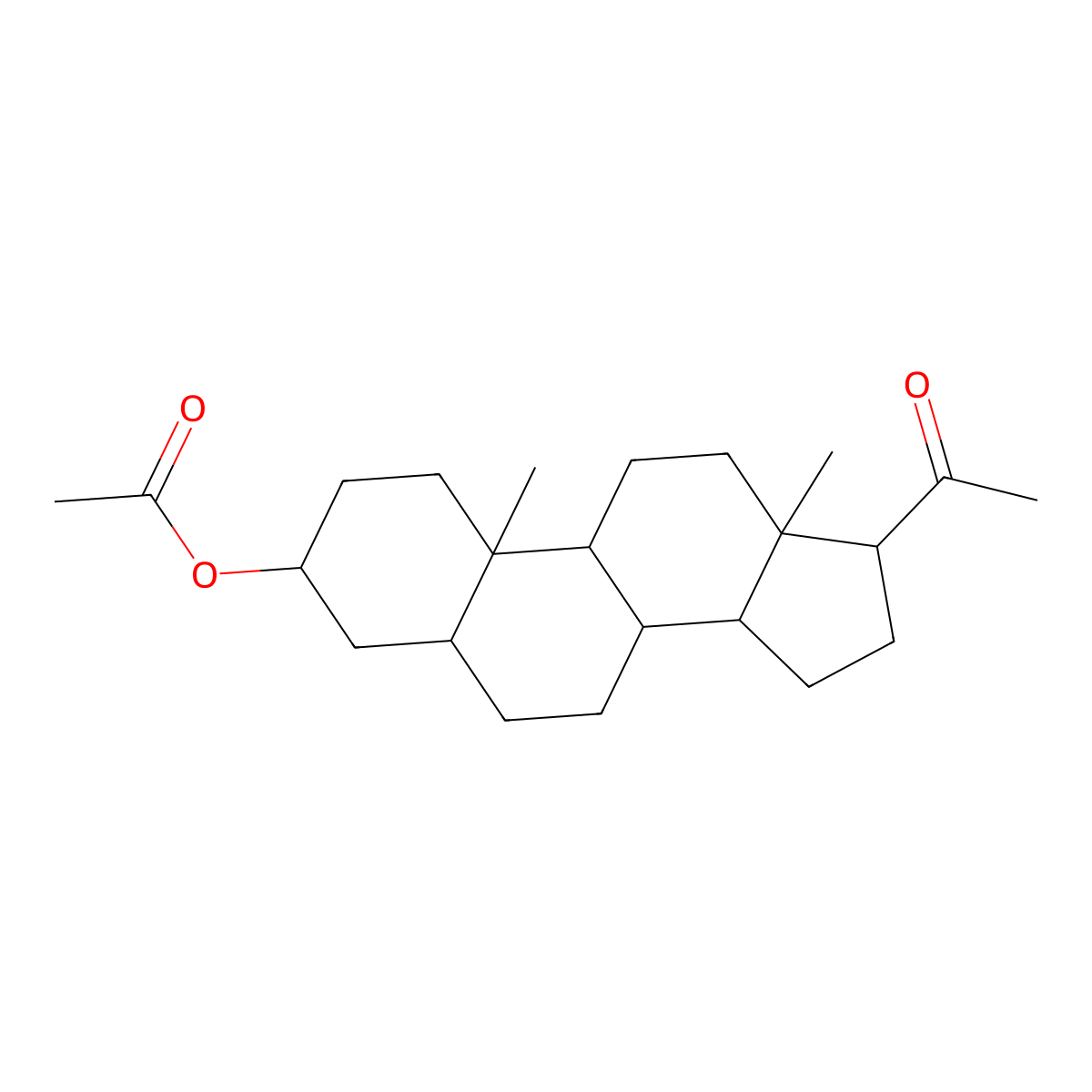 20-Oxopregnan-3-yl acetate molecular structure, CAS 2394-44-7