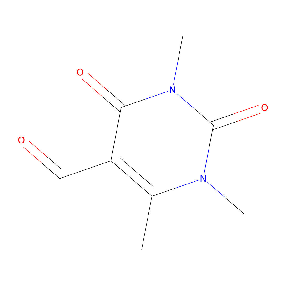 1,3,6-Trimethyl-2,4-dioxo-1,2,3,4-tetrahydropyrimidine-5-carbaldehyde molecular structure, CAS 23941-84-6