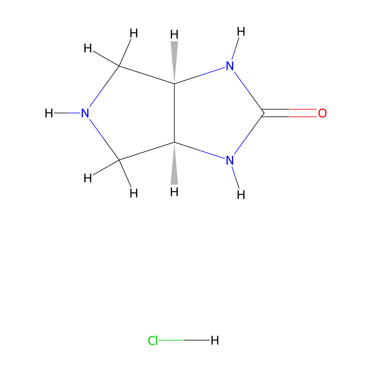 rac-(3aR,6aS)-octahydropyrrolo[3,4-d]imidazolidin-2-one hydrochloride, cis molecular structure, CAS 23943-10-4