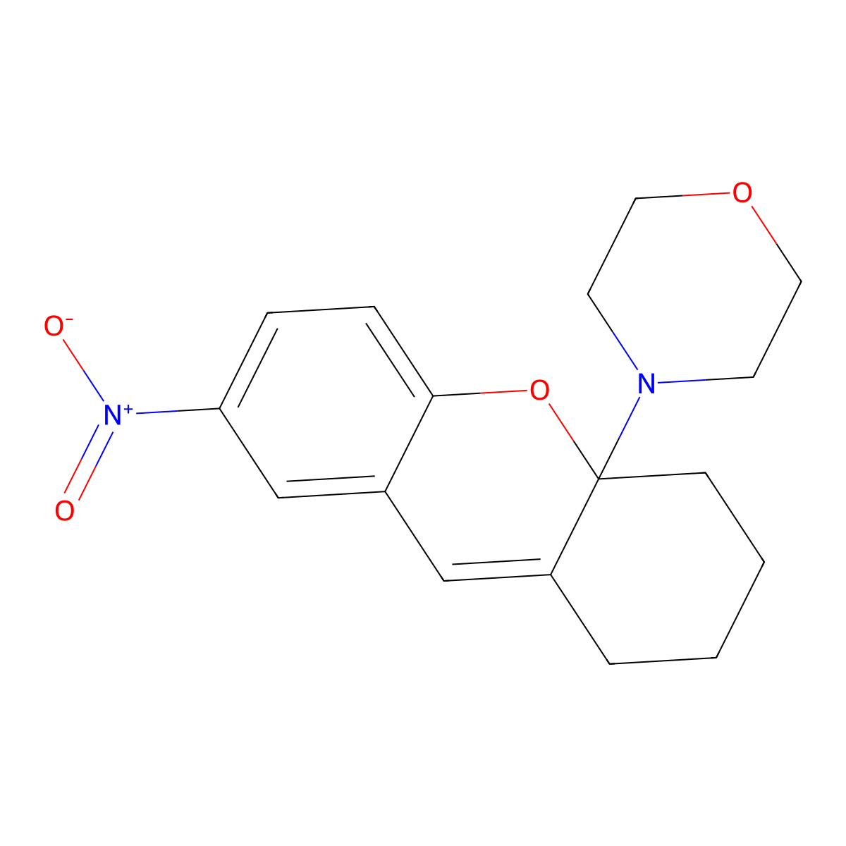 4-{7-nitro-1,2,3,4-tetrahydro-4aH-xanthen-4a-yl}morpholine molecular structure, CAS 239438-62-1