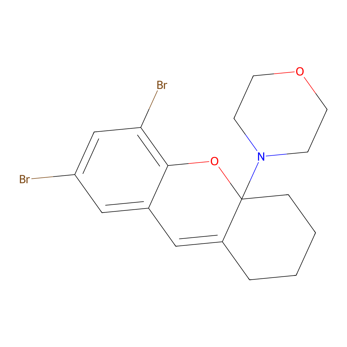 4-(5,7-Dibromo-1,2,3,4-tetrahydroxanthen-4a-yl)morpholine molecular structure, CAS 239438-78-9